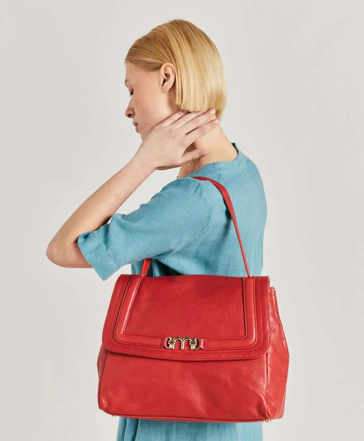 Borse E Pochette-Momonì Borsa Flore Bag In Pelle - Rosso