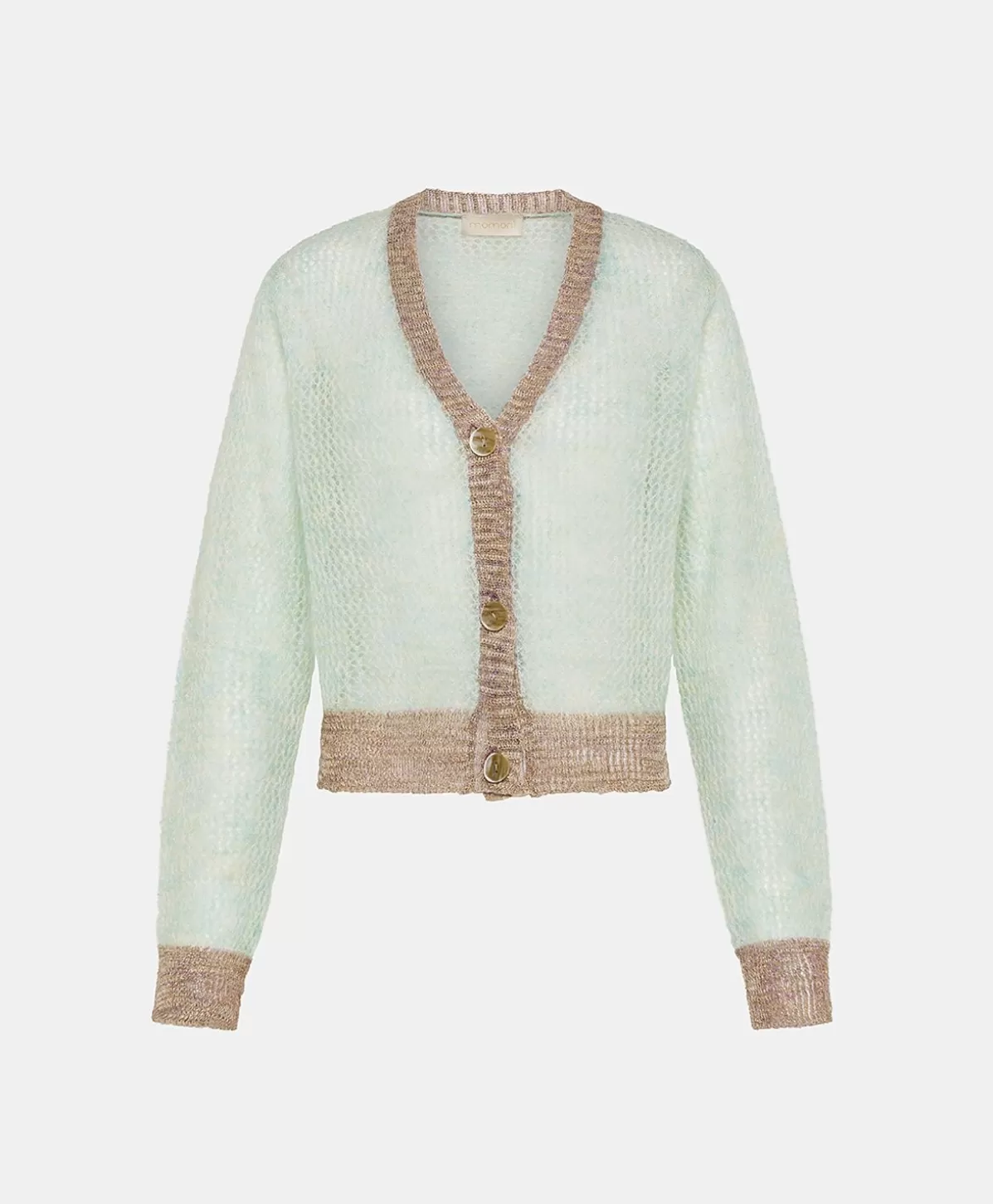 Maglieria-Momonì Cardigan Dream In Soft Mohair - Turchese