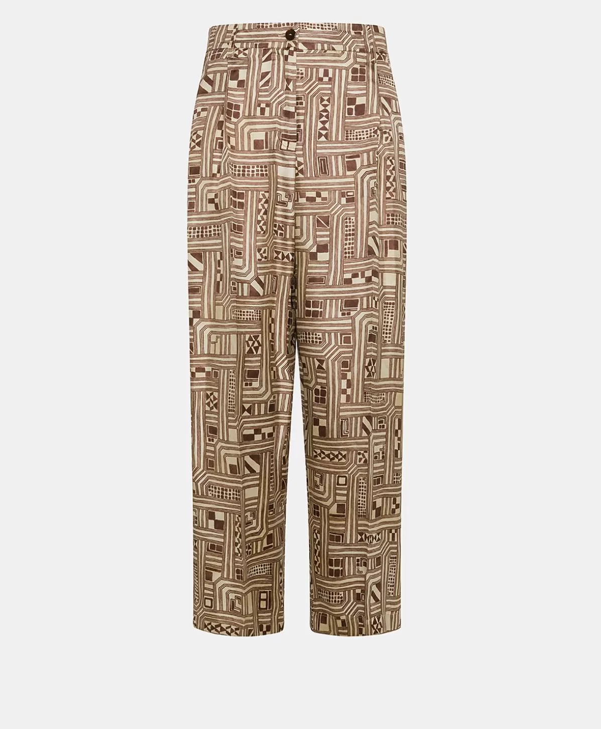 Pantaloni E Shorts-Momonì Pantaloni Magnisi In Twill Di Seta - Beige/ Tabacco