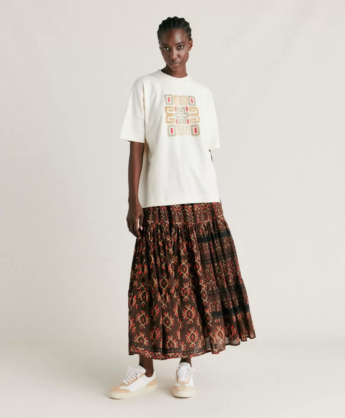 T-Shirts E Top-Momonì Thirt Himba In Jersey - Naturale