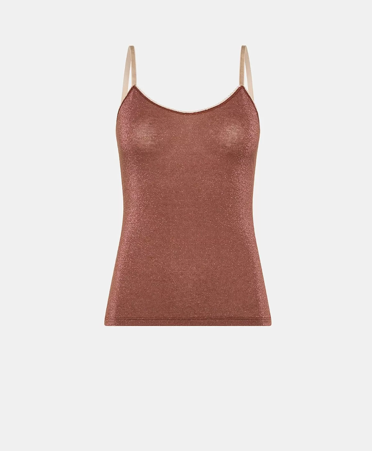 Body E Tute-Momonì Top Airelle In Jersey Lurex - Terracotta