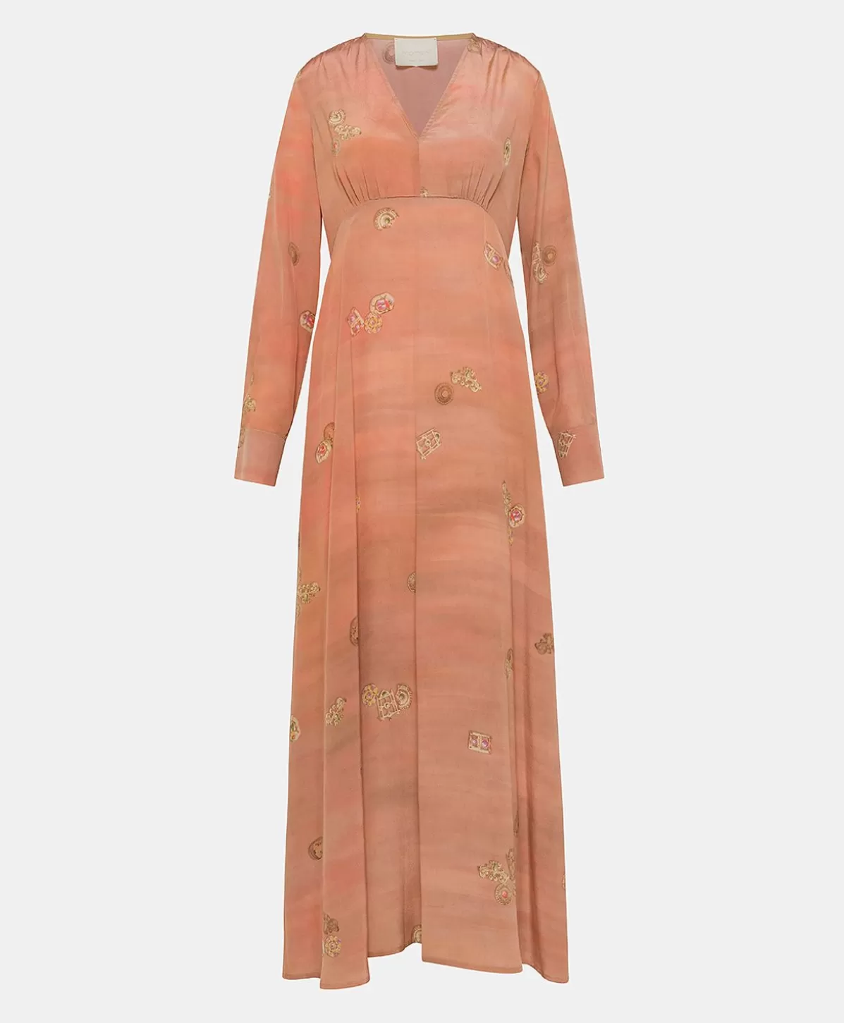 Vestiti-Momonì Vestito Cala Junco In Crepe De Chine - Rosato Multicolor